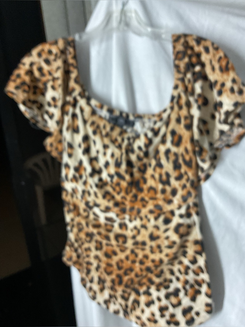 Vibe Leopard Print Short Sleeve Blouse - Brown/Tan